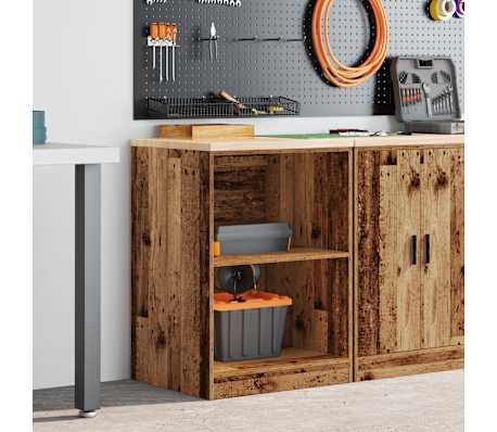 vidaXL Arm&aacute;rio de arruma&ccedil;&atilde;o de garagem madeira velha 60x51x85 cm
