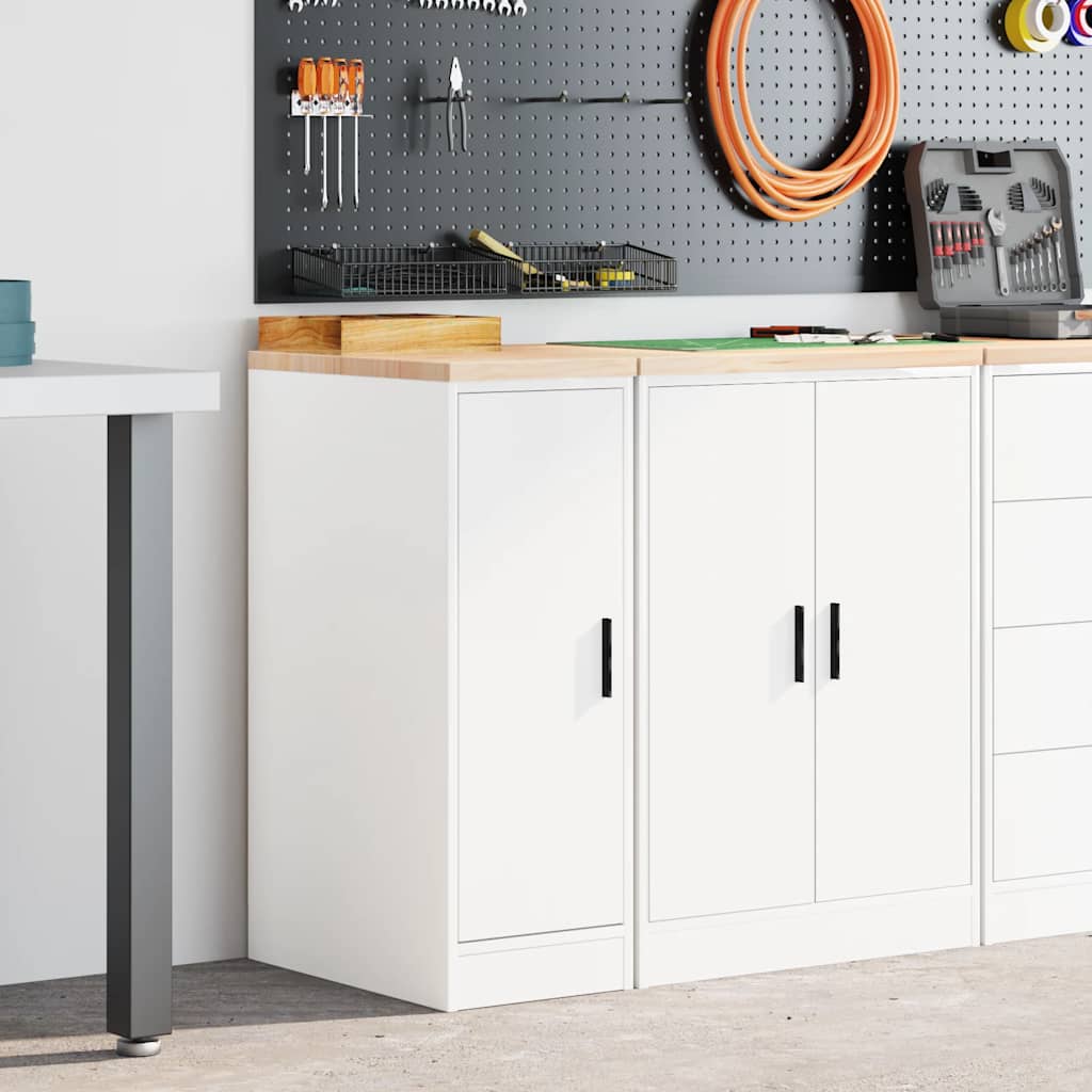 vidaXL Garagekast 30x51x85 cm massief grenenhout wit afbeelding