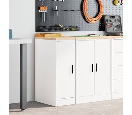 vidaXL Garagekast 30x51x85 cm massief grenenhout wit