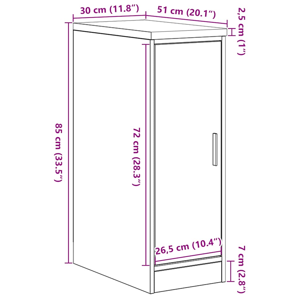 Garažna omara za shranjevanje črna 30x51x85 cm trdna borovina - slika 13