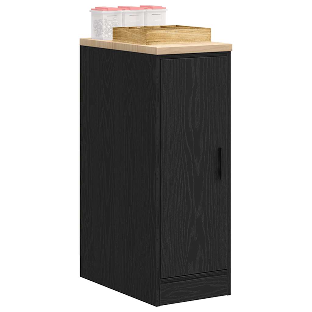 vidaXL Garageopbevaringsskab Sort 30x51x85 cm Massivt træ Fyrretræ