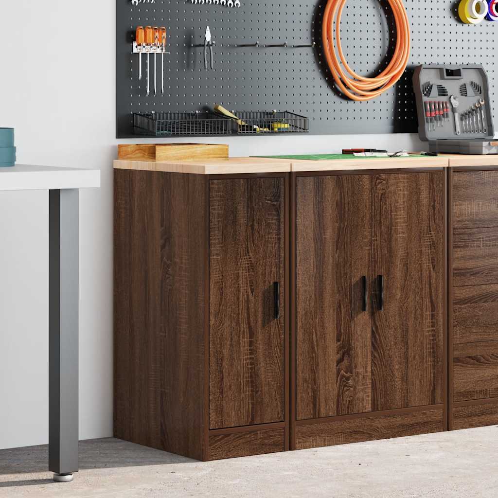 vidaXL Garagekast 30x51x85 cm massief grenenhout bruin eikenkleurig afbeelding
