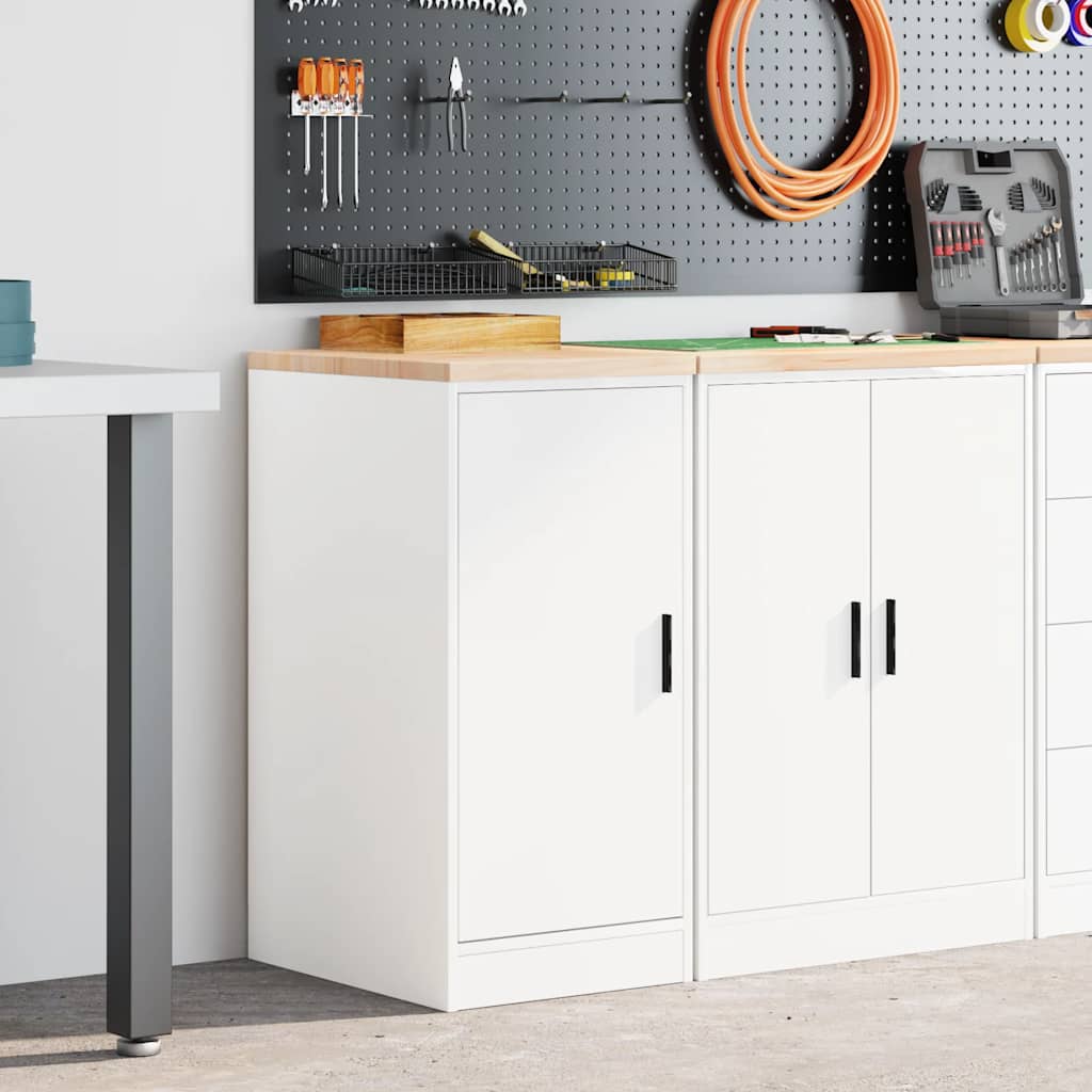 vidaXL Garagekast 40x51x85 cm massief grenenhout wit afbeelding