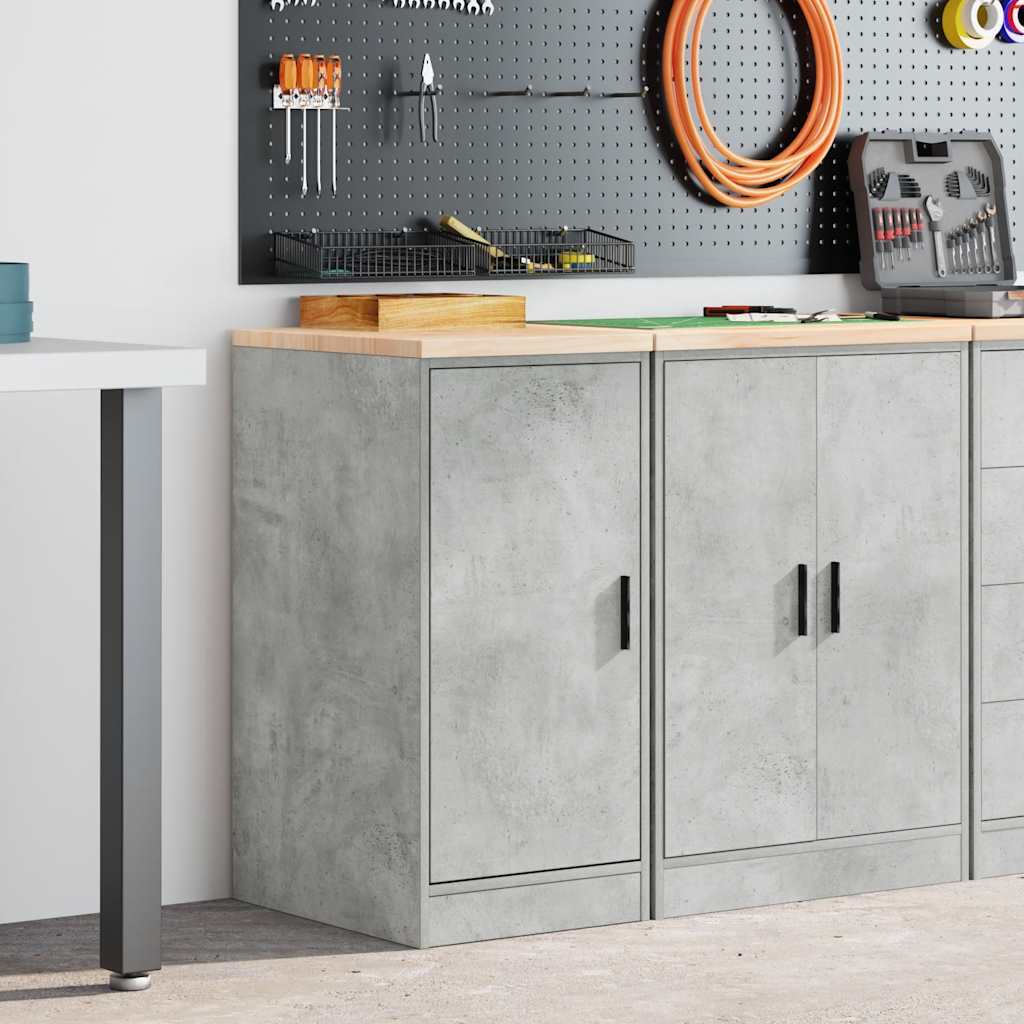 vidaXL Garagekast 40x51x85 cm massief grenenhout betongrijs afbeelding