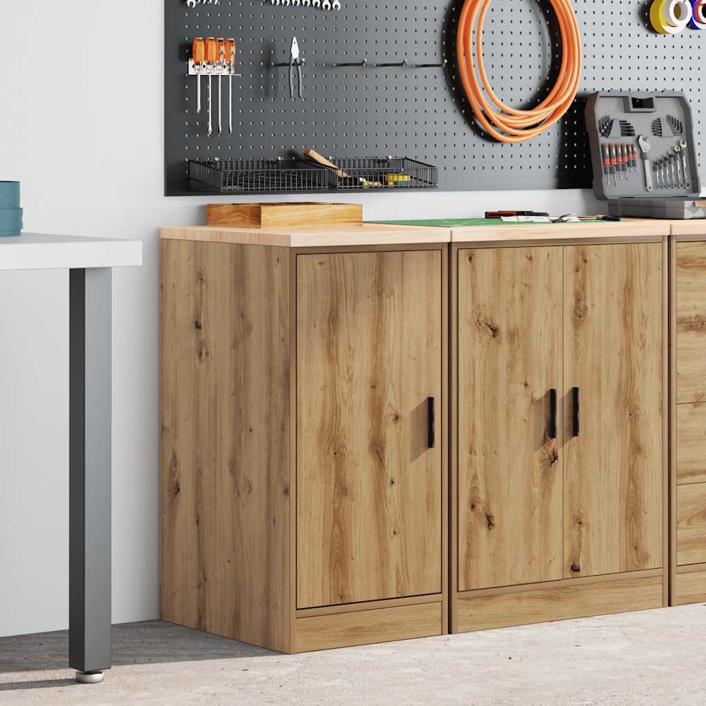 vidaXL Garagekast 40x51x85 cm massief grenenhout artisan eikenkleurig afbeelding