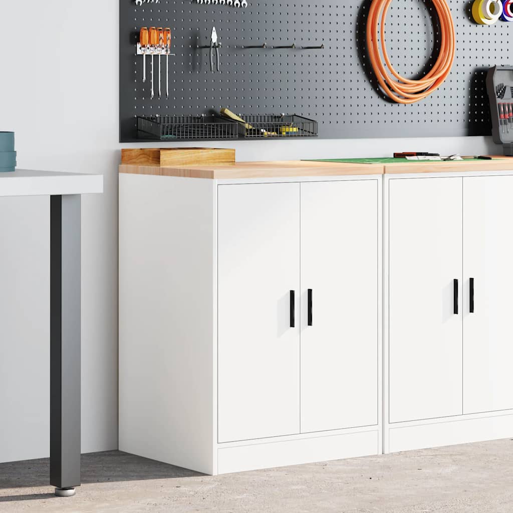 vidaXL Garageopbevaringsskab Hvid 60x51x85 cm Massivt træ Fyrretræ