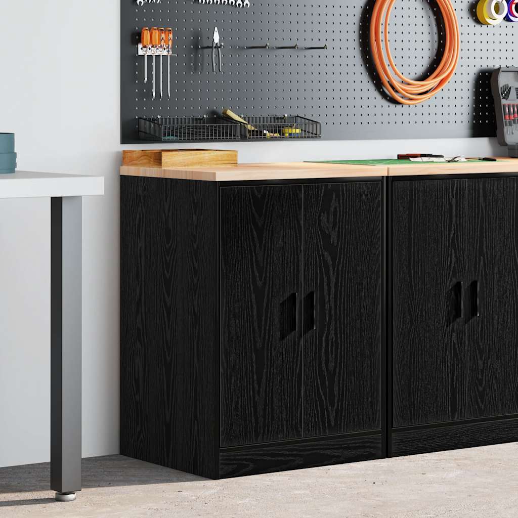 vidaXL Garagekast 60x51x85 cm massief grenenhout zwart afbeelding