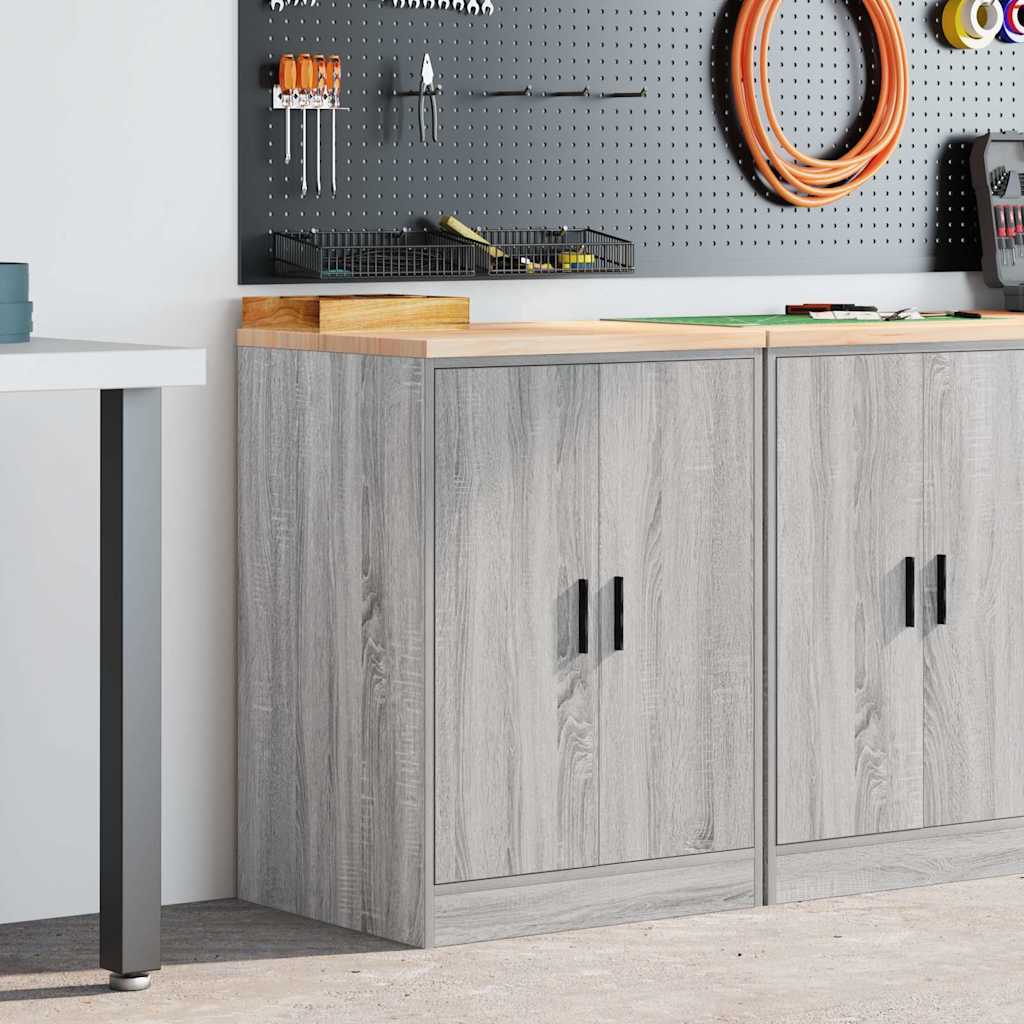 vidaXL Garagekast 60x51x85 cm massief grenenhout grijs sonoma afbeelding
