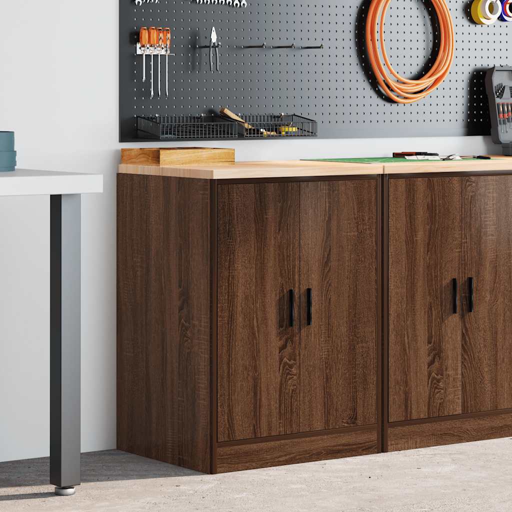 vidaXL Garagekast 60x51x85 cm massief grenenhout bruin eikenkleurig afbeelding