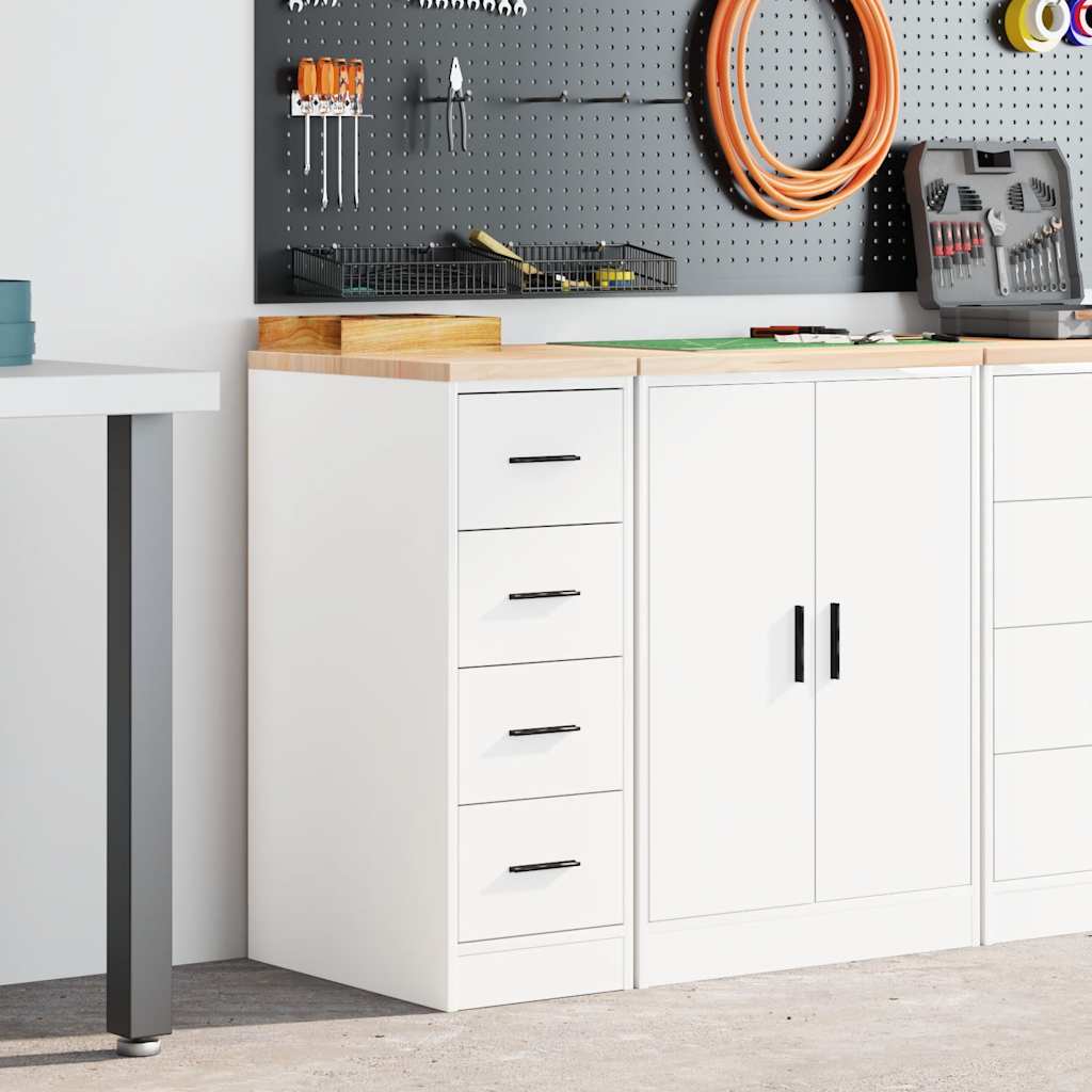 vidaXL Garagekast 30x51x85 cm massief grenenhout wit afbeelding