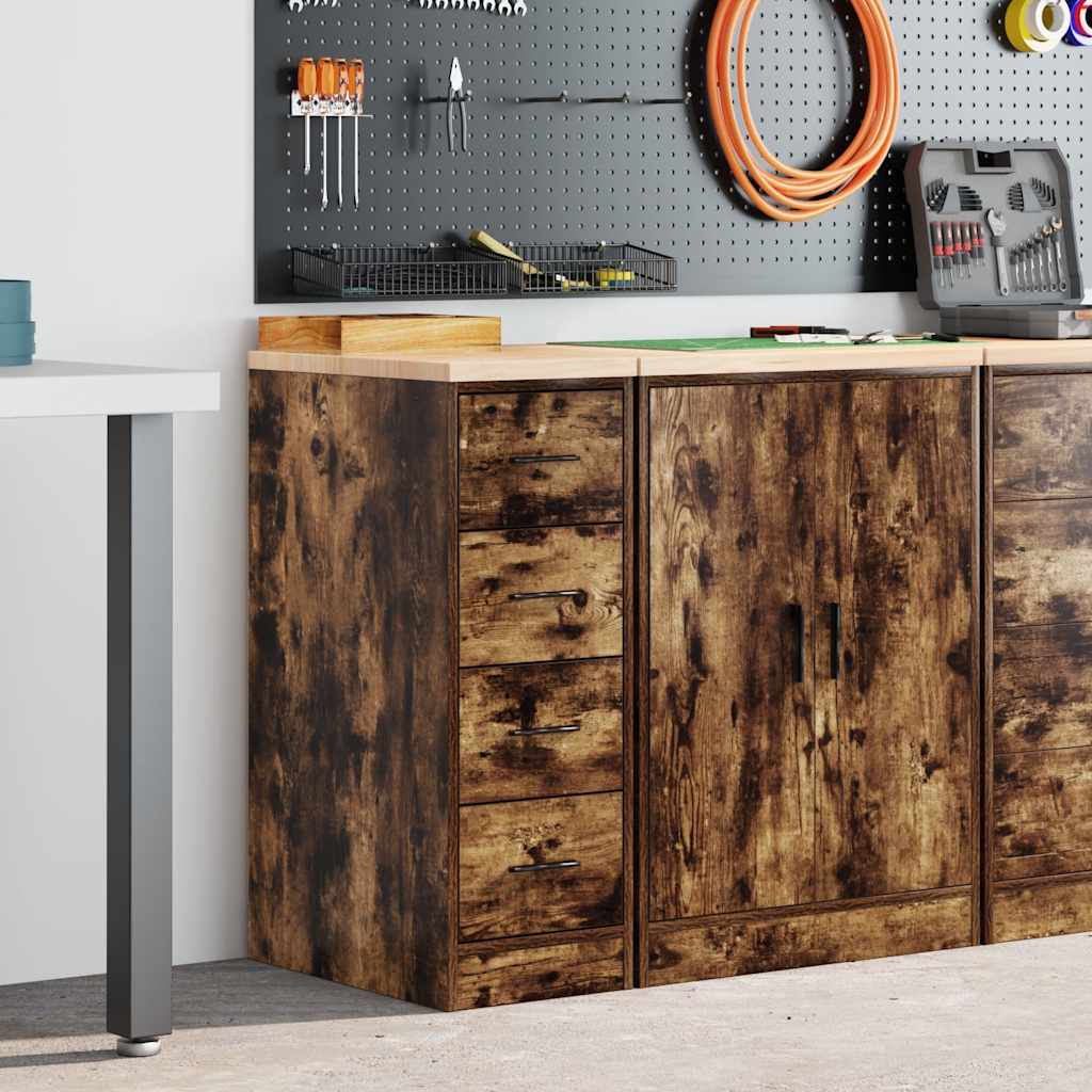 vidaXL Dulap de depozitare pentru garaj stejar afumat 30x51x85 cm