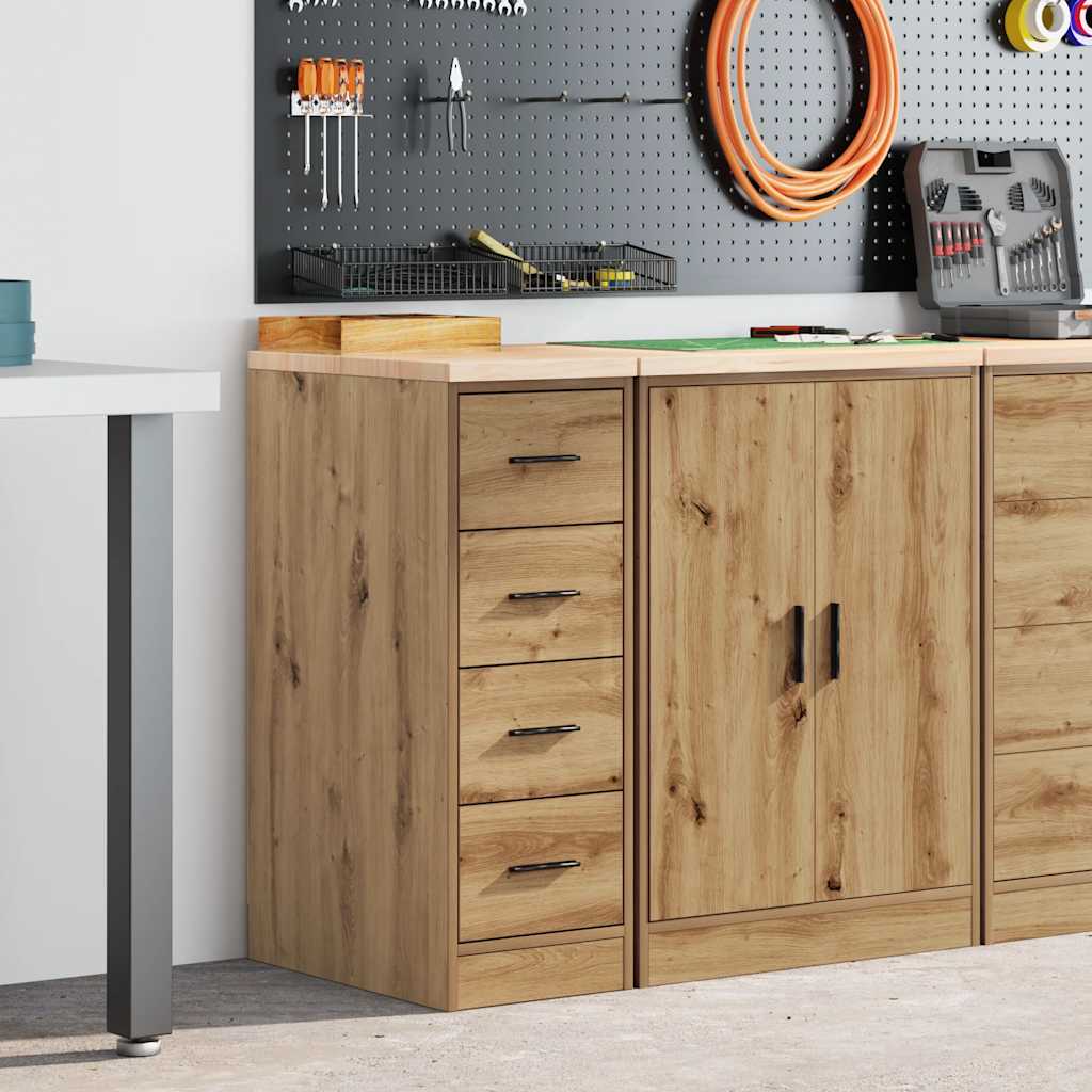 vidaXL Dulap de depozitare pentru garaj Artisan Stejar 30x51x85 cm