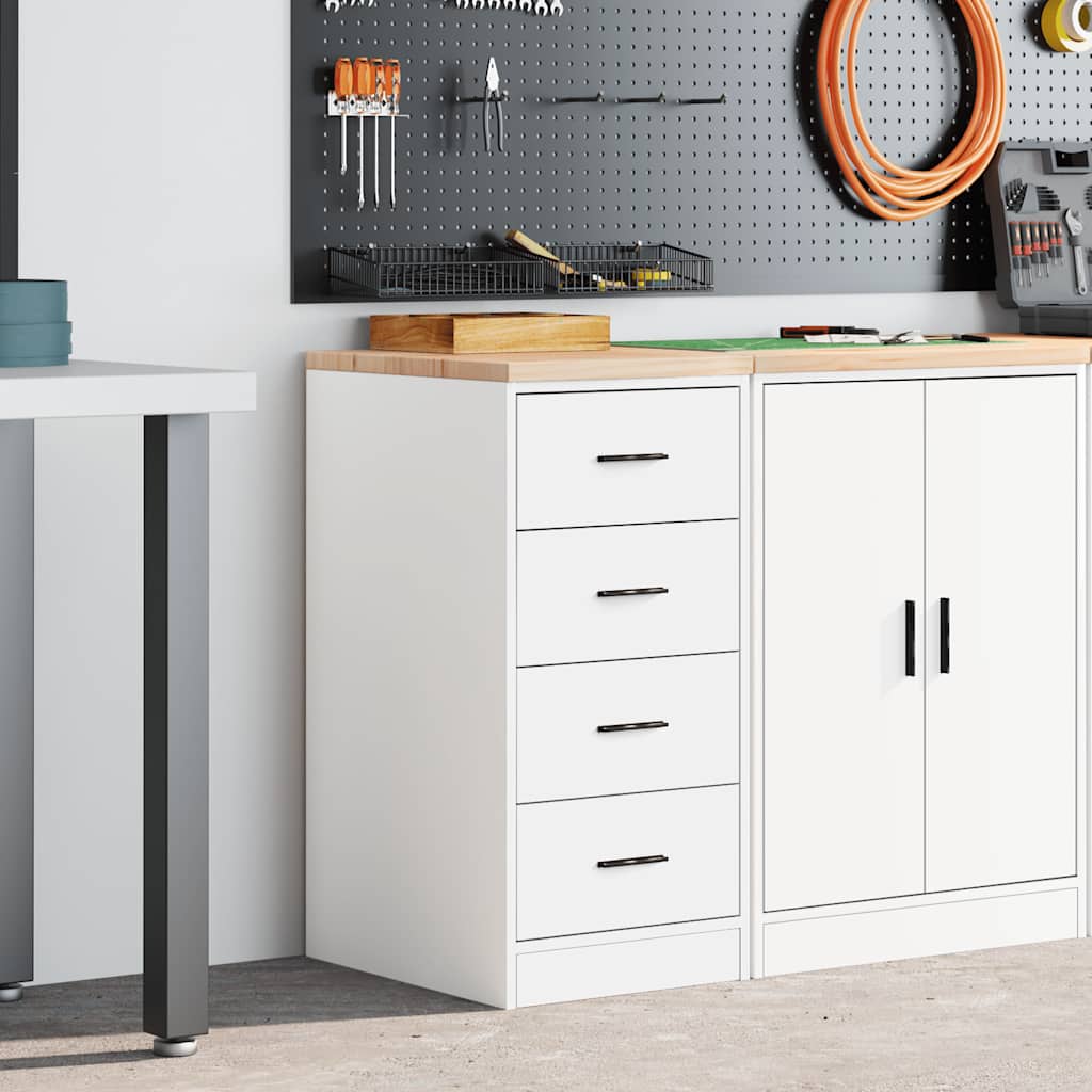 vidaXL Garagekast 40x51x85 cm massief grenenhout wit afbeelding