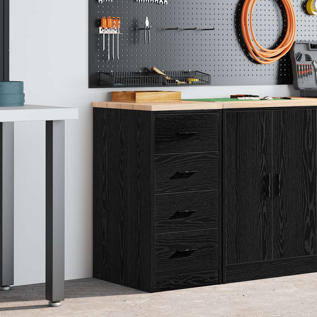 vidaXL Dulap depozitare garaj negru 40x51x85 cm lemn masiv de pin