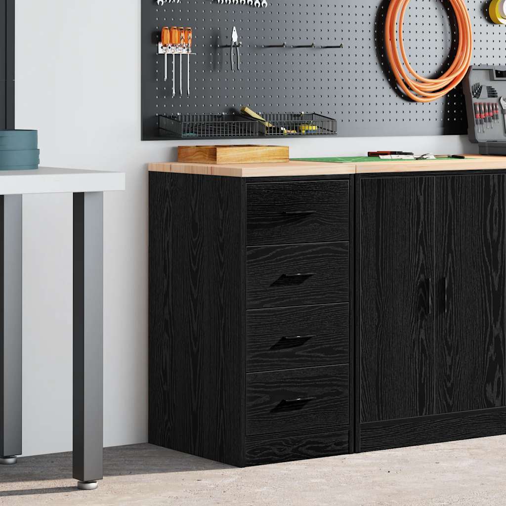 vidaXL Dulap depozitare garaj negru 40x51x85 cm lemn masiv de pin
