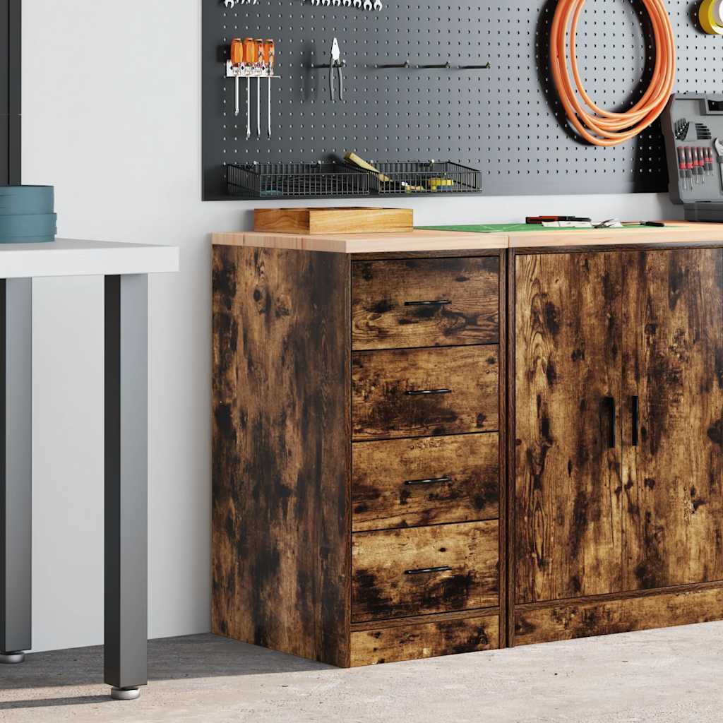 vidaXL Dulap de depozitare de garaj stejar afumat 40x51x85 cm
