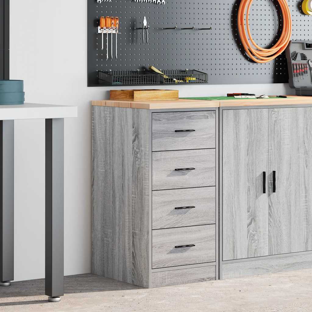 vidaXL Garagekast 40x51x85 cm massief grenenhout grijs sonoma afbeelding