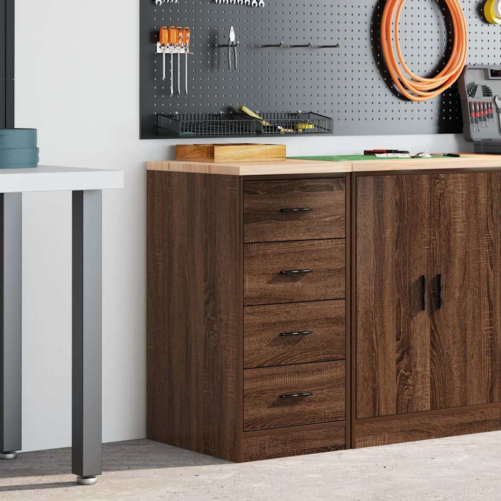 vidaXL Garagekast 40x51x85 cm massief grenenhout bruin eikenkleurig afbeelding