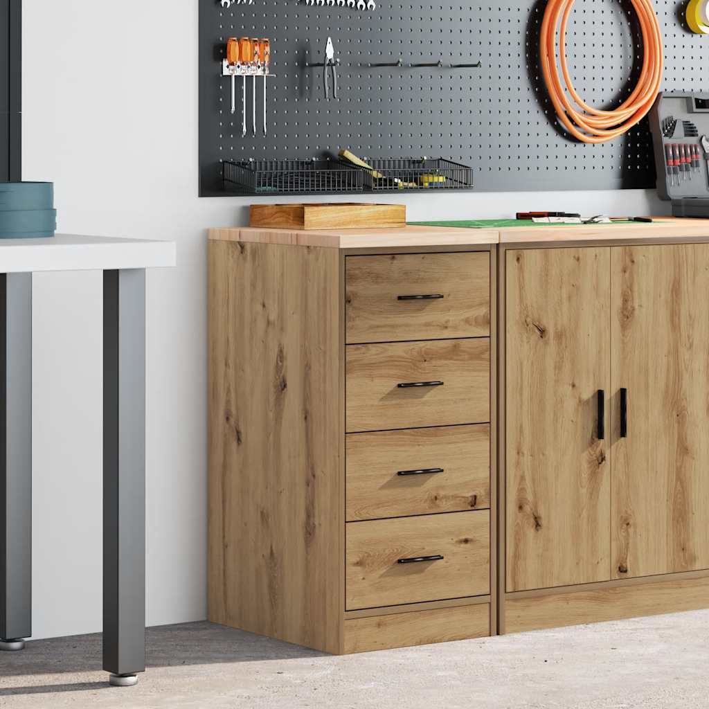 vidaXL Garagekast 40x51x85 cm massief grenenhout artisan eikenkleurig afbeelding