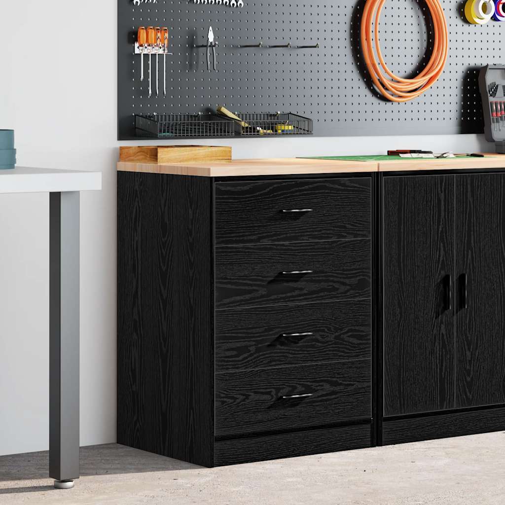 vidaXL Garagekast 60x51x85 cm massief grenenhout zwart afbeelding