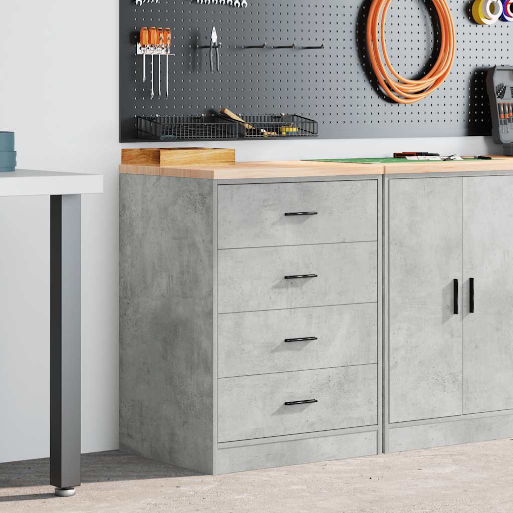 vidaXL Garagekast 60x51x85 cm massief grenenhout betongrijs afbeelding