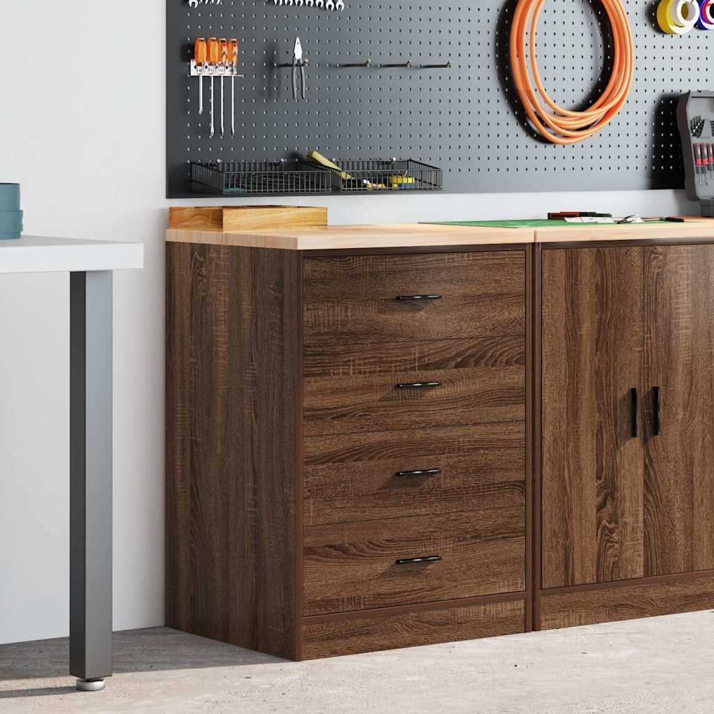 vidaXL Garagekast 60x51x85 cm massief grenenhout bruin eikenkleurig afbeelding