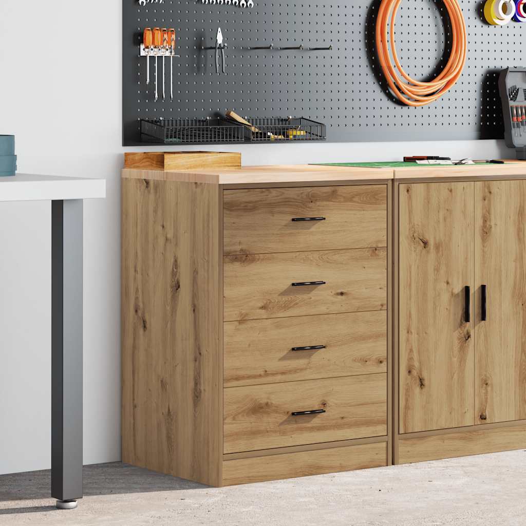 vidaXL Garagekast 60x51x85 cm massief grenenhout artisan eikenkleurig afbeelding