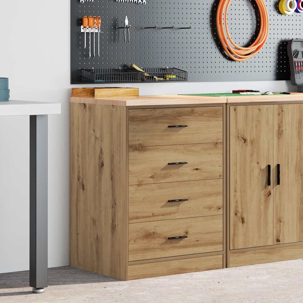 vidaXL Garageopbevaringsskab Håndværks eg 60x51x85 cm