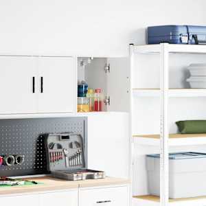 Garažna stenska omara Bela inženirska lesa