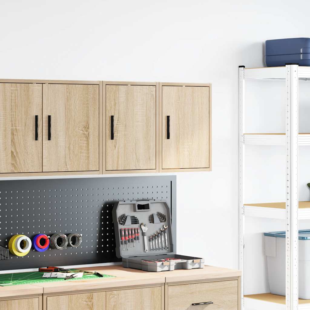 vidaXL Garagewandkasten 2 st Spaanplaat Sonoma eikenkleurig afbeelding