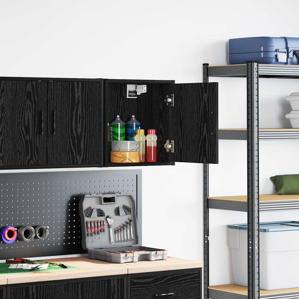Thumbnail - vidaXL Garagen-Wandschrank Schwarz Holzwerkstoff