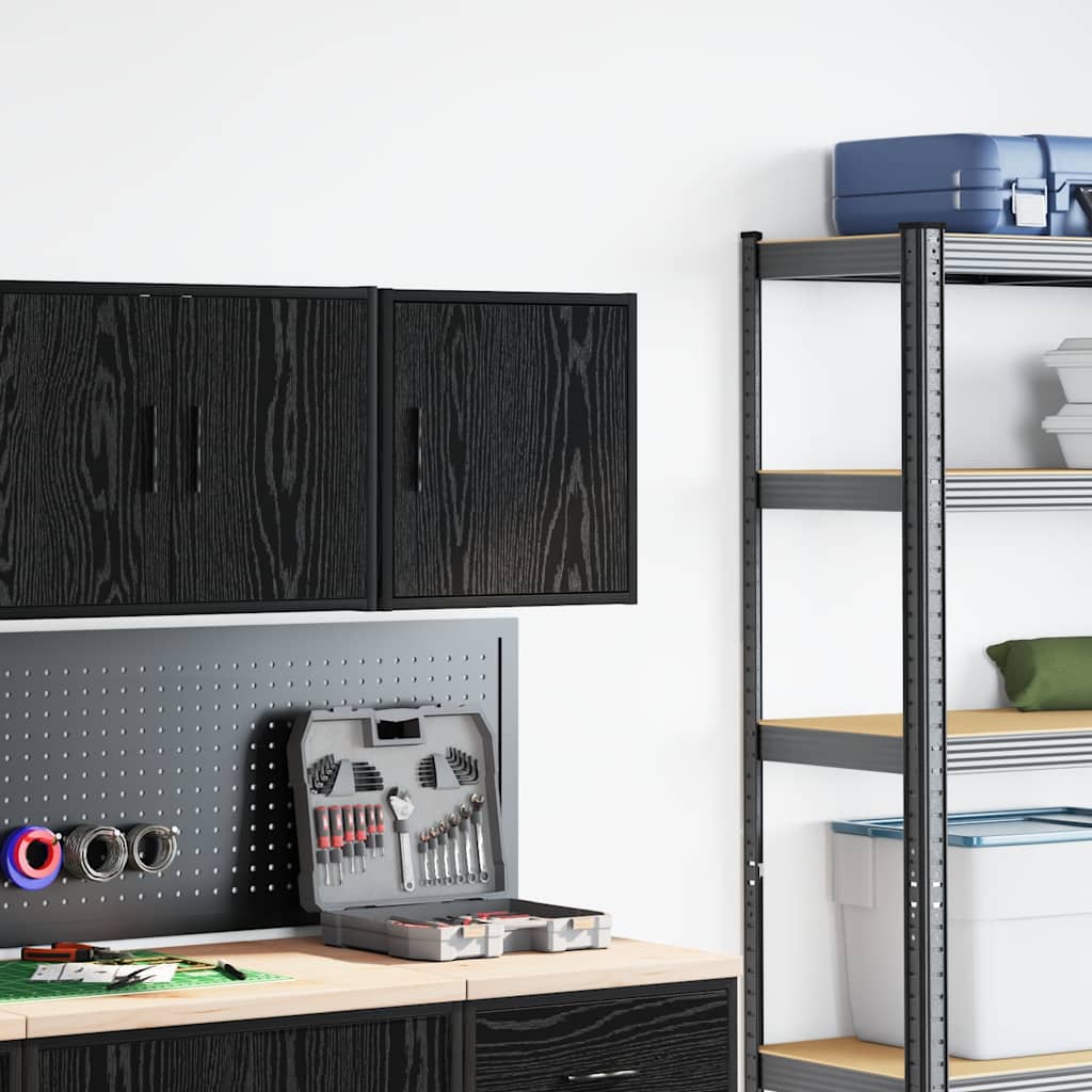 Thumbnail - vidaXL Garagen-Wandschrank Schwarz Holzwerkstoff