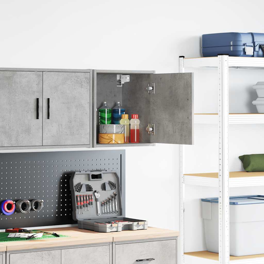 vidaXL Garage wandkast betongrijs bewerkt hout afbeelding