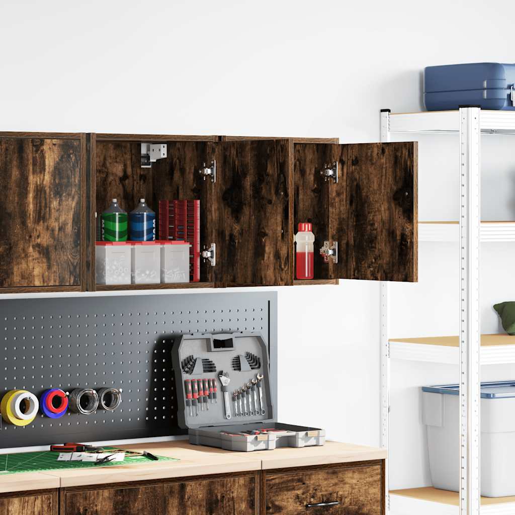vidaXL Garagewandkasten 2 st Spaanplaat gerookt eikenhout afbeelding