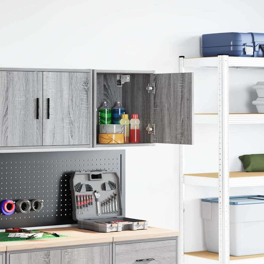 vidaXL Garage wandkast bewerkt hout grijs Sonoma afbeelding