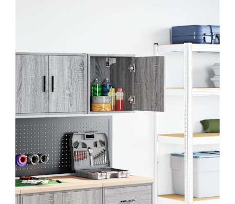 vidaXL Armoire murale de garage sonoma gris bois d'ing&eacute;nierie