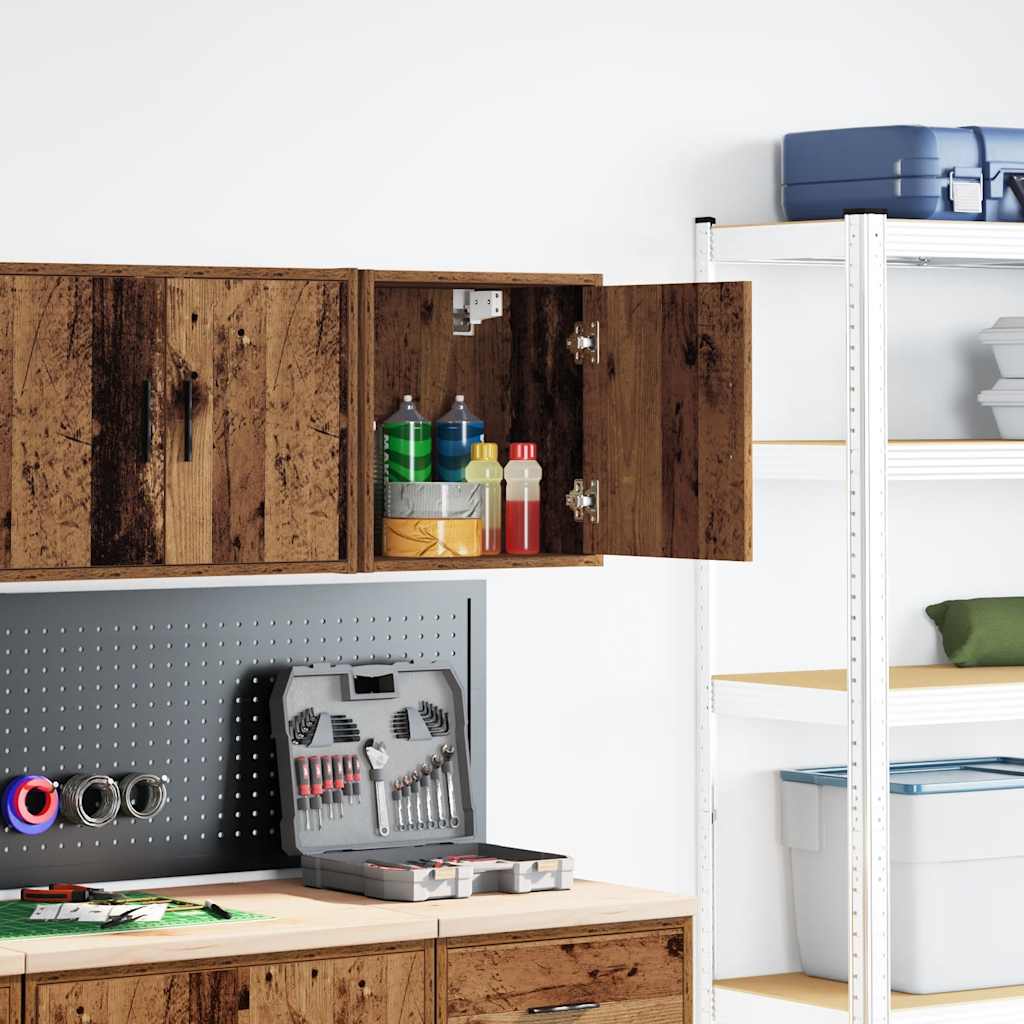 vidaXL Garage wandkast bewerkt hout oud hout afbeelding
