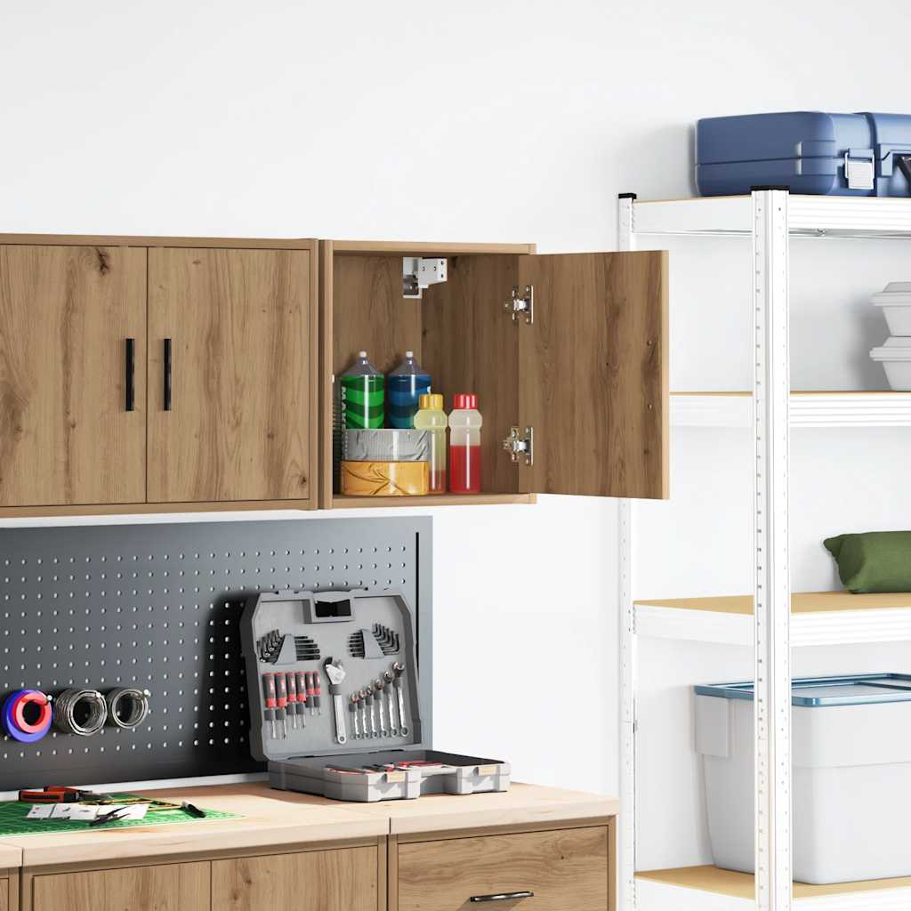 vidaXL Garage wandkast bewerkt hout ambachtelijk eiken afbeelding
