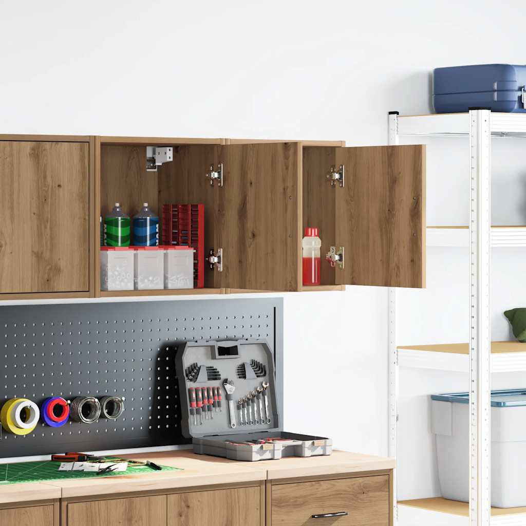 vidaXL Garagewandkasten 2 st spaanplaat ambachtelijk eikenhout afbeelding