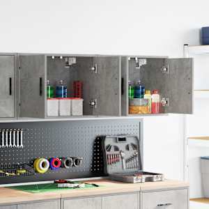 Garažne stenske omare 2 kosa betonsko siv inženirski les