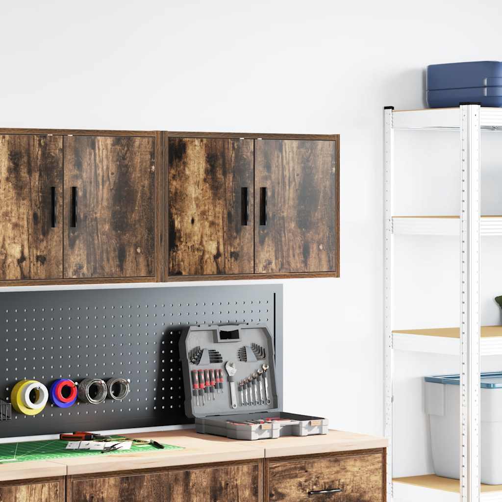 vidaXL Garagewandkast bewerkt hout gerookt eiken afbeelding