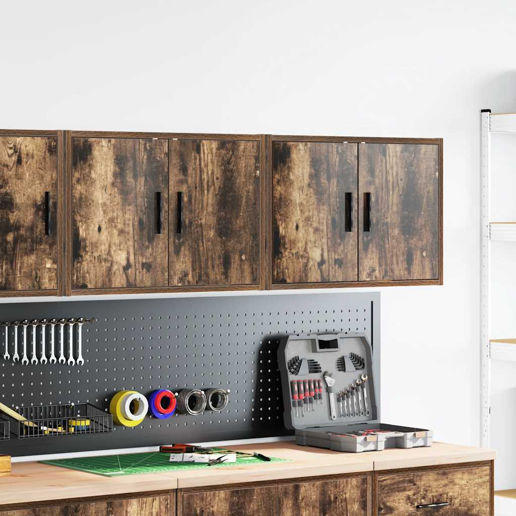 vidaXL Garagewandkasten 2 st Spaanplaat gerookt eikenhout afbeelding