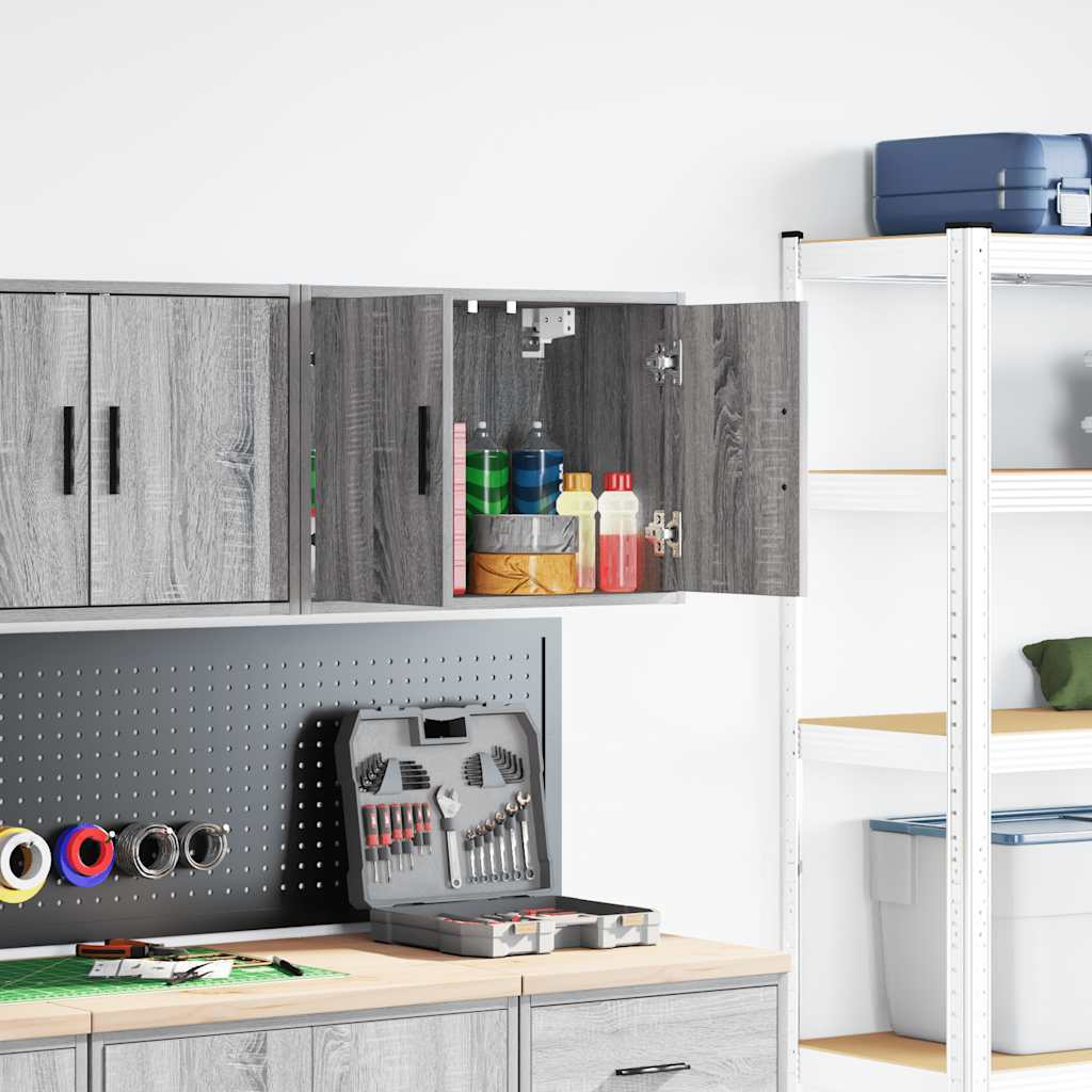 vidaXL Garagen-Wandschrank Grau Sonoma Holzwerkstoff