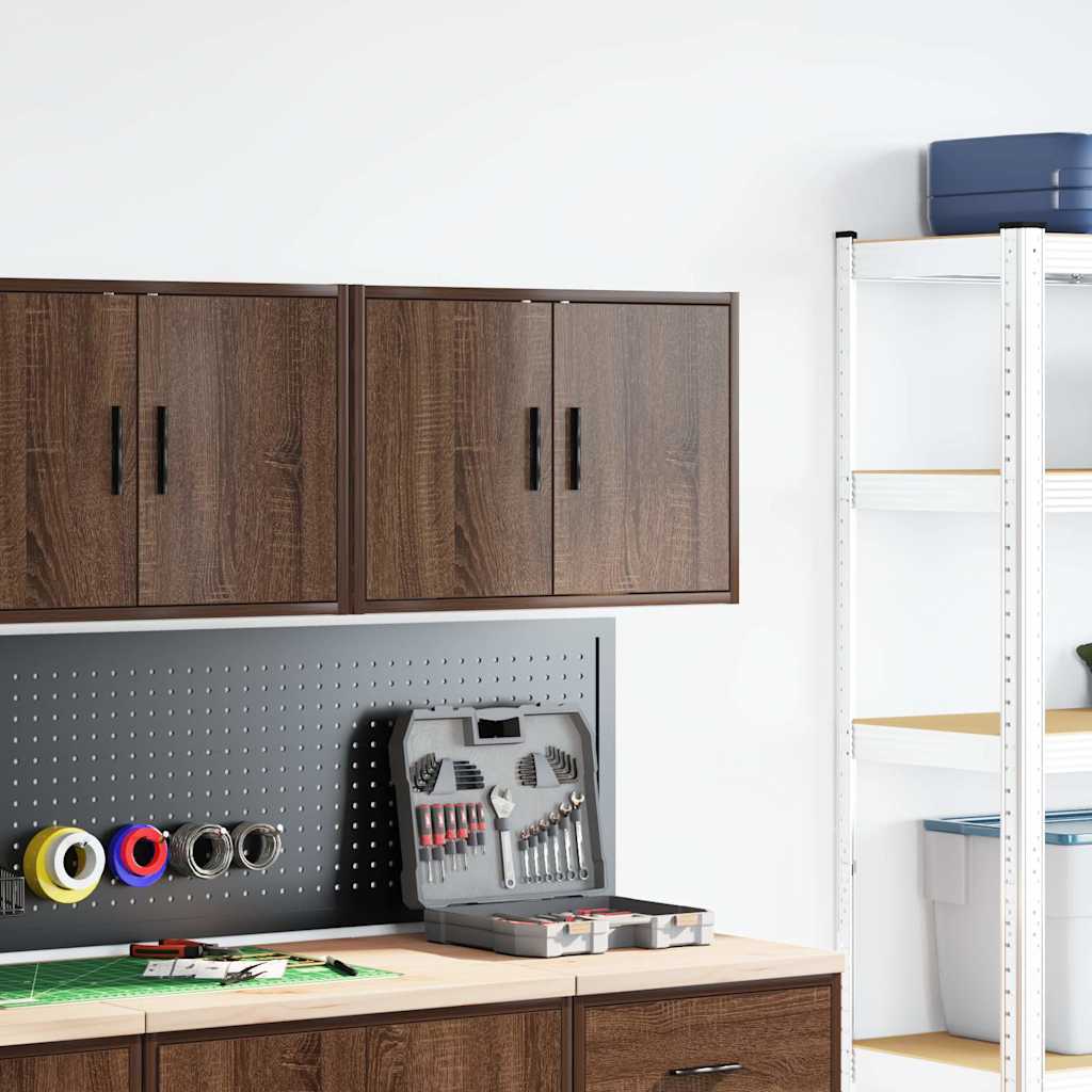 vidaXL Garagewandkast bewerkt hout bruin eiken afbeelding