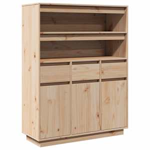 Skříň highboard 89x34x116,5 cm masivní borové dřevo - obrázek 2