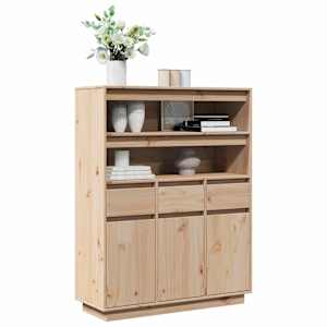 Skříň highboard 89x34x116,5 cm masivní borové dřevo - obrázek 1