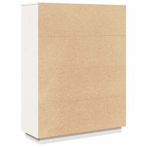 Skříň highboard bílá 89x34x116,5 cm masivní borové dřevo - obrázek 7
