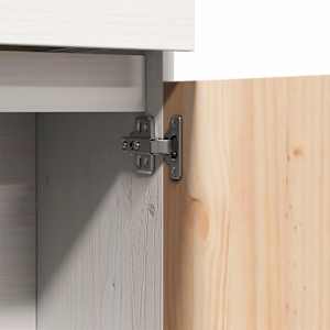 Skříň highboard bílá 89x34x116,5 cm masivní borové dřevo - obrázek 9