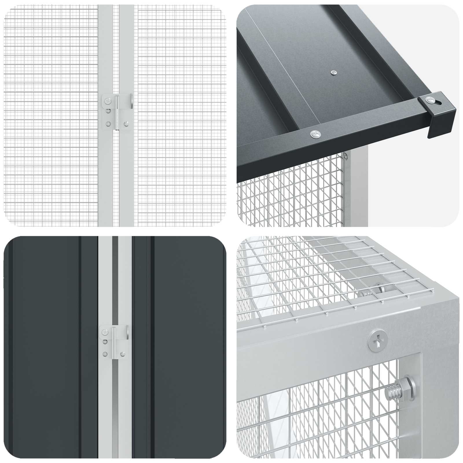 Putnu būris Antracīts 619 x 111 x 142 cm Cinkots tērauds