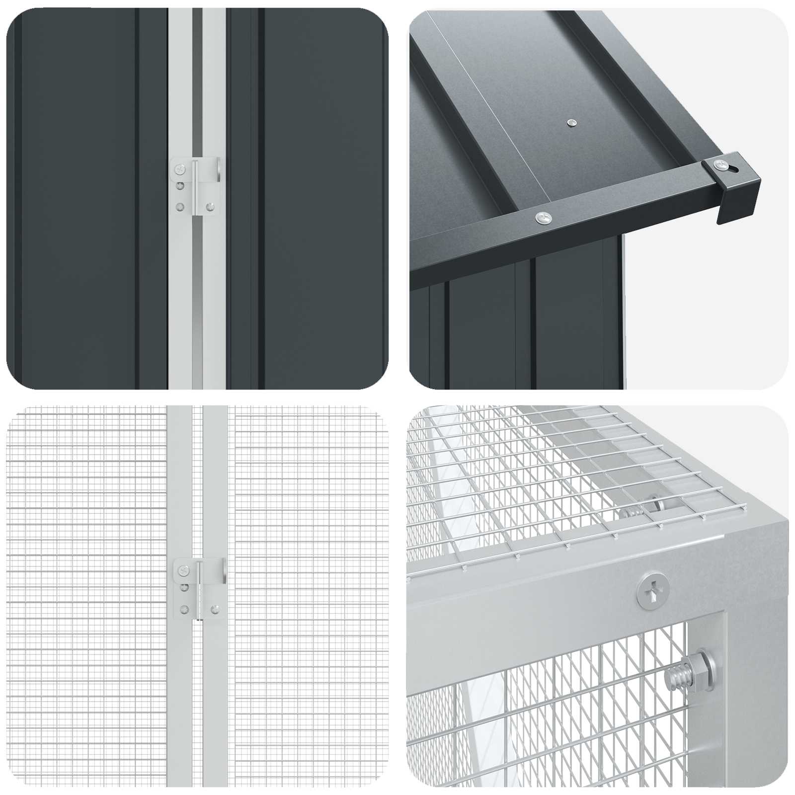 Putnu būris Antracīts 824 x 208 x 247 cm Cinkots tērauds